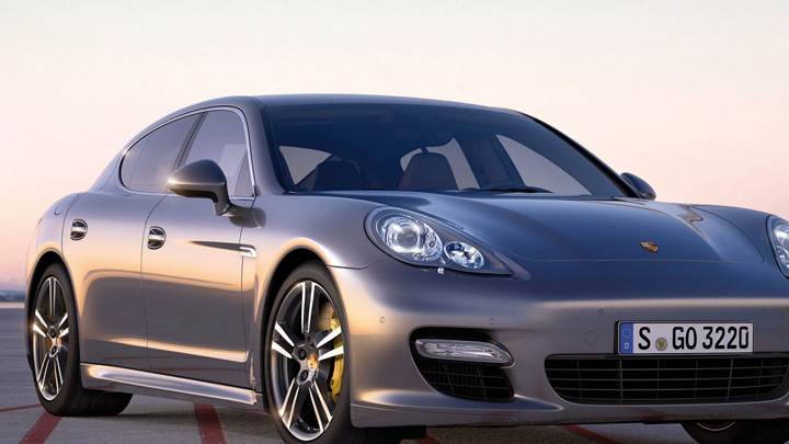 2011 Porsche Panamera Turbo S In Dark Grey Front Side Pose